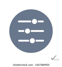 Equalizer, sound mixer, settings icon. Slider icon .The settings of the phone for web site ,apps.