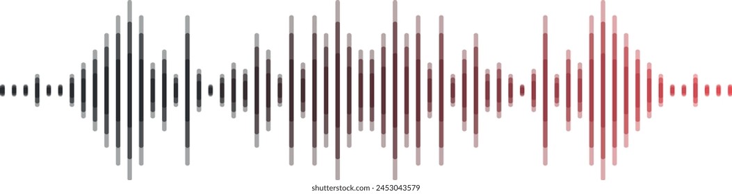 equalizer, sound wave stripes black and red, no background