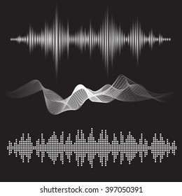 equalizer sound waves icon abstract vector illustration set collection eps