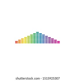 equalizer spectrum volume music symbol icon, Sound recording studio, light party symbol, Creative music logo for your shop business logo, Music school, disco, Vocal course