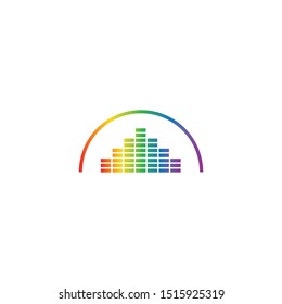 equalizer spectrum volume music symbol icon, Sound recording studio, light party symbol, Creative music logo for your shop business logo, Music school, disco, Vocal course