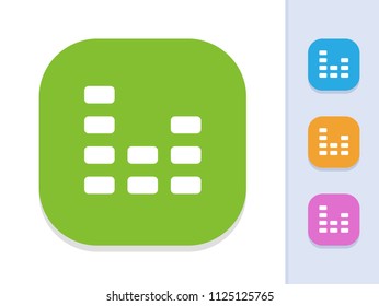 Equalizer - Square Glyph Buttons. A simple vector icon.