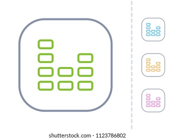 Equalizer - Square Stroke Buttons. A simple vector icon.
