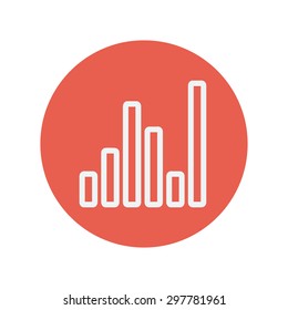 Equalizer thin line icon for web and mobile minimalistic flat design. Vector white icon inside the red circle.