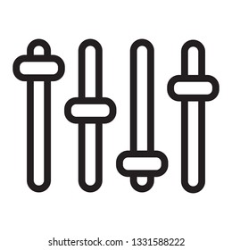 Equalizer, tone control, volume. Line icon - Vector