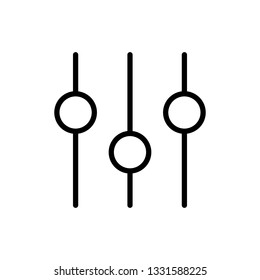 Equalizer, tone control, volume. Line icon - Vector