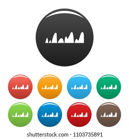 Equalizer tune radio icon. Simple illustration of equalizer tune radio vector icons set color isolated on white
