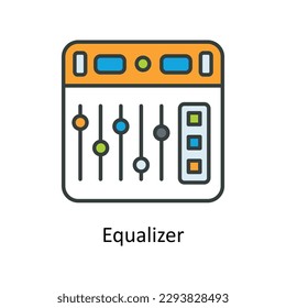Equalizer Vector  Fill outline Icons. Simple stock illustration stock