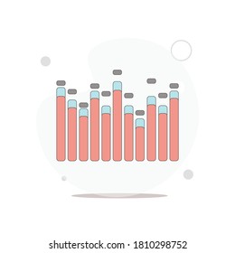 Ilustración plana vectorial ecualizador en blanco