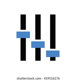 Equalizer vector icon. Blue buttons