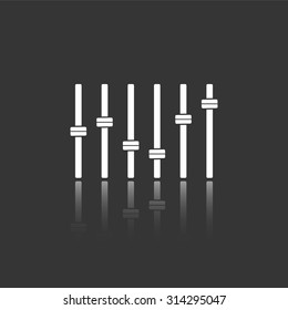 equalizer vector icon with mirror reflection