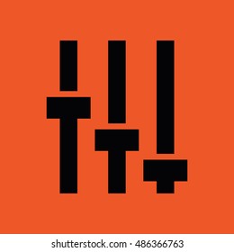 Equalizer vector icon. Orange background