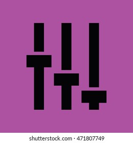 Equalizer vector icon. Purple background
