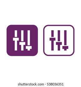 Equalizer vector icon. Purple and white