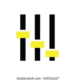 Equalizer vector icon. Yellow buttons