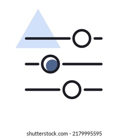 Equalizer vector isolated icon. Music sound wave symbol. Graph symbol for music and sound web site and apps design, logo, app, UI
