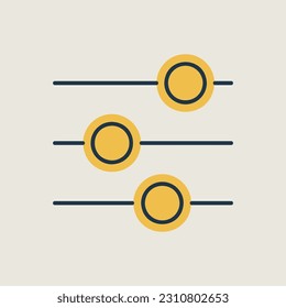 Equalizer vector isolated icon. Music sound wave symbol. Graph symbol for music and sound web site and apps design, logo, app, UI
