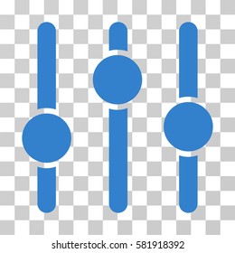 Equalizer vector pictogram. Illustration style is a flat iconic cobalt symbol on a transparent background.