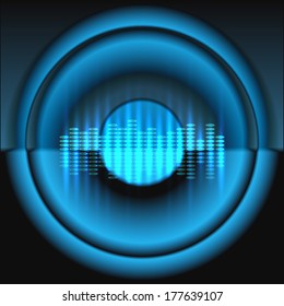 Equalizer wit speaker vector background
