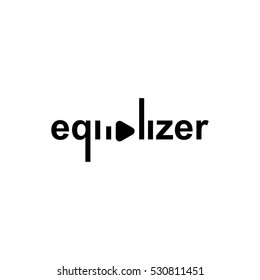 Equalizer Wordmark Sound Vector Logo Design Element