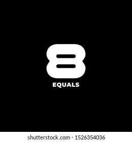 Equals Logo Concept, Number 8 Design Template, Simple, Clean, Trendy, Bold