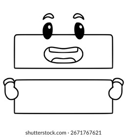 Igual a la ilustración de carácter de matemáticas Vector de contorno dibujado a mano