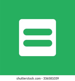 Equals sign icon. Math symbol icon.