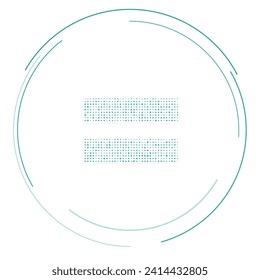 The equals symbol filled with teal dots. Pointillism style. Vector illustration on white background