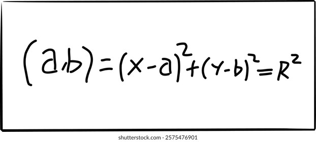 equation of a circle with centers a,b in mathematics