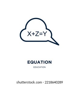 equation icon from education collection. Thin linear equation, geography, equator outline icon isolated on white background. Line vector equation sign, symbol for web and mobile