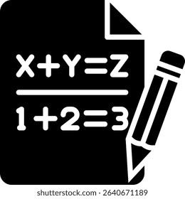Equation Icon Glyph Vector Illustration