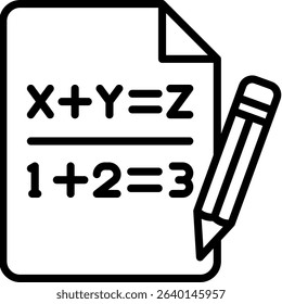 Equation Icon Line Vector Illustration