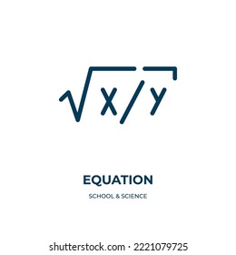 Equation icon. Linear vector illustration from school  science collection. Outline equation icon vector. Thin line symbol for use on web and mobile apps, logo, print media.