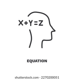 equation icon. Thin line equation, geography icon from education collection. Outline vector isolated on white background. Editable equation symbol can be used web and mobile