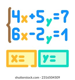 vector de icono de color de la educación de matemáticas de ecuación. signo de educación de matemáticas de ecuación. ilustración de símbolo aislado