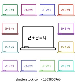 Equation on board multi color style icon. Simple thin line, outline vector of education icons for ui and ux, website or mobile application