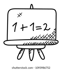 
Equation on whiteboard, math sum or calculation
