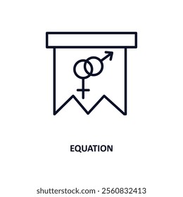 equation outline icon.  Thin line icon from education collection. Editable vector isolated on white background