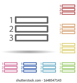 Equations 1 2 3 in multi color style icon. Simple thin line, outline vector of science icons for ui and ux, website or mobile application