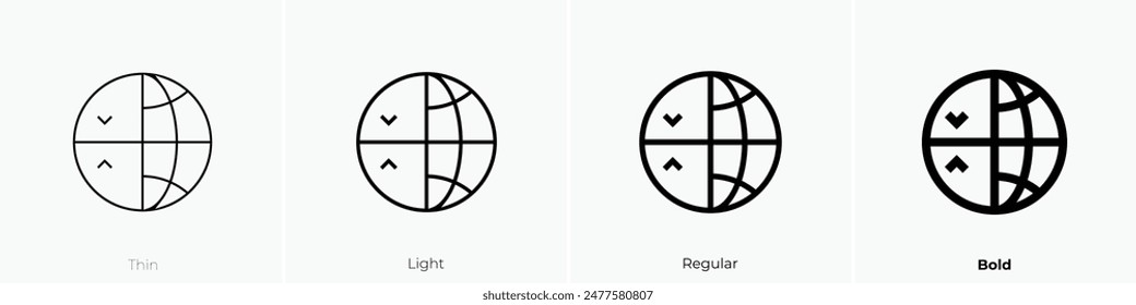 equator icon. Thin, Light Regular And Bold style design isolated on white background