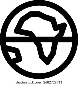 Equator, Latitude, Earth Outline Icon