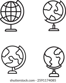  Equator Line Art Vector Set with Geographical Design