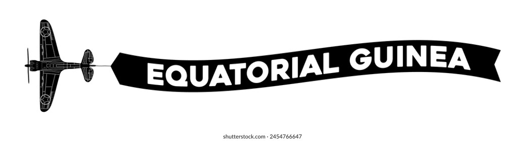 Equatorial Guinea advertisement banner is attached to the plane