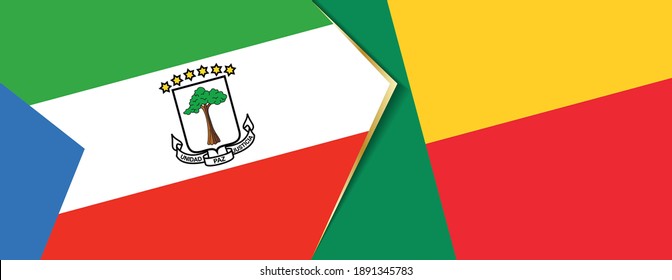 Banderas de Guinea Ecuatorial y Benín, dos banderas vectoriales símbolo de relación o enfrentamiento.