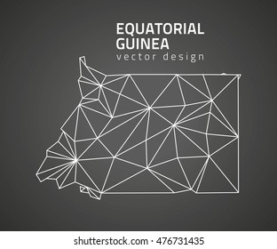 Equatorial Guinea black contour triangle vector map