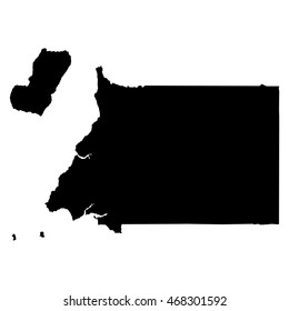 Equatorial Guinea black map on white background vector