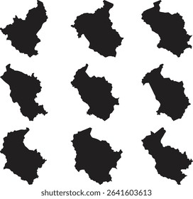 Equatorial Guinea black map silhouette vector style with white background