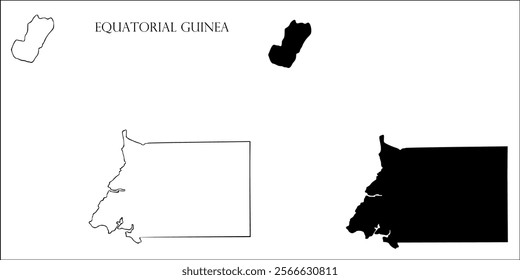 Equatorial Guinea Blank Map, Equatorial Guinea Map Outline Vector Images