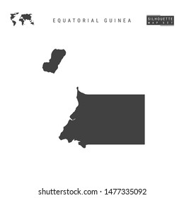 Equatorial Guinea Blank Vector Map Isolated on White Background. High-Detailed Black Silhouette Map of Equatorial Guinea.
