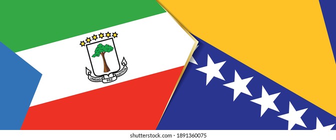 Equatorial Guinea and Bosnia and Herzegovina flags, two vector flags symbol of relationship or confrontation.